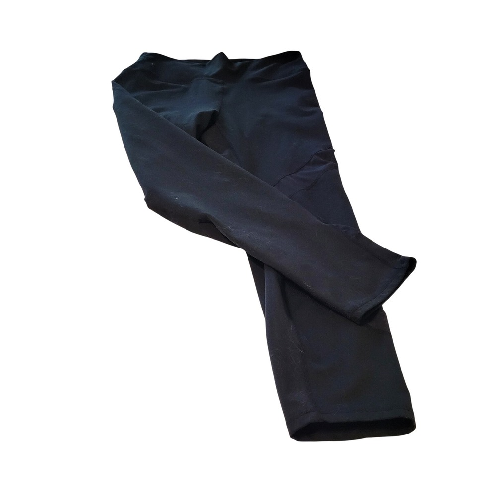 Fabletics Leggings Womens Black Good Mesh Panel High Rise Cropped Activewear